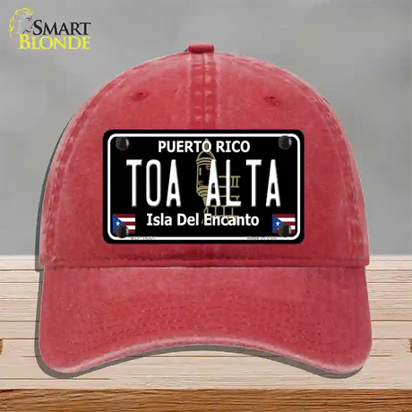 Toa Alta Puerto Rico Black Novelty License Plate Hat Unconstructed Cotton / Red