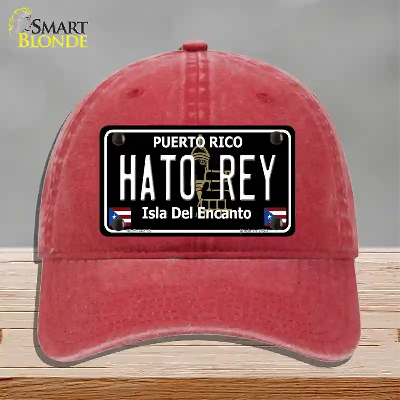 Hato Rey Puerto Rico Black Novelty License Plate Hat Unconstructed Cotton / Red