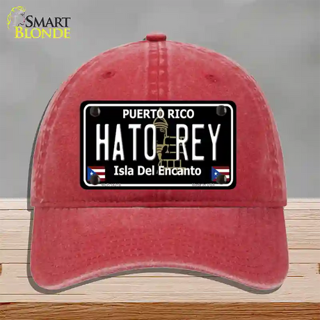 Hato Rey Puerto Rico Black Novelty License Plate Hat Unconstructed Cotton / Red