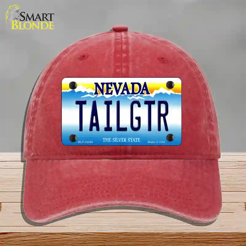 Tailgtr Nevada Novelty License Plate Hat Unconstructed Cotton / Red