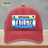 Tailgtr Nevada Novelty License Plate Hat Unconstructed Cotton / Red