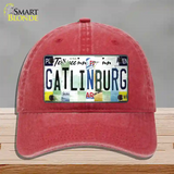 Gatlinburg License Plate Art Novelty License Plate Hat Unconstructed Cotton / Red