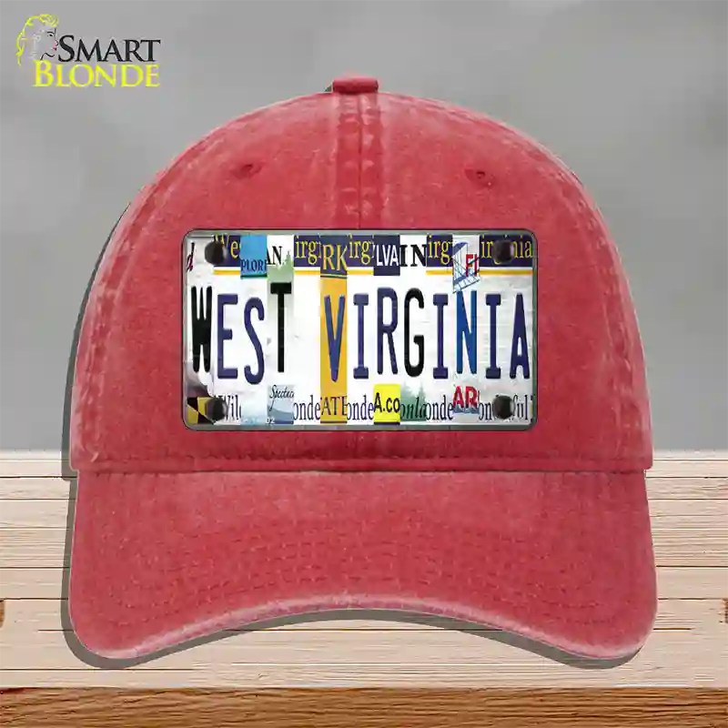 West Virginia License Plate Art Novelty License Plate Hat Unconstructed Cotton / Red