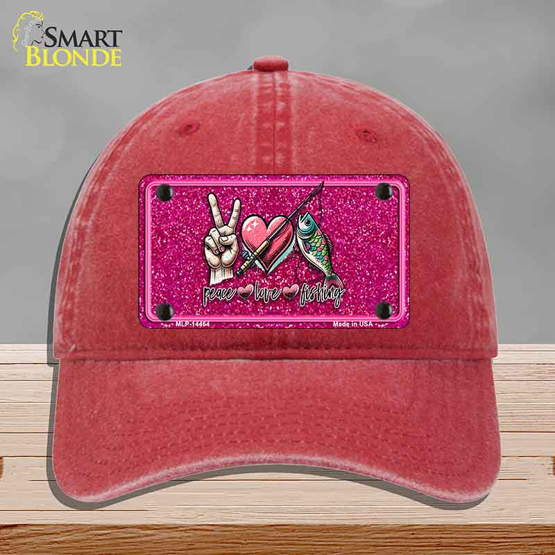 Peace Love Fishing Novelty License Plate Hat HAT-MLP-14464