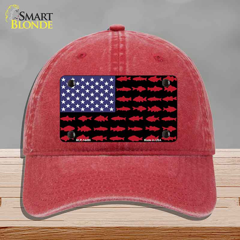 Fishermans American Flag Novelty License Plate Hat HAT-MLP-14466