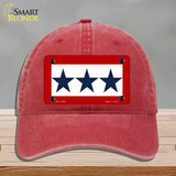 Blue Star Three Novelty License Plate Hat Unconstructed Cotton / Red