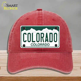 Colorado State Novelty License Plate Hat Unconstructed Cotton / Red