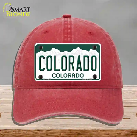 Colorado State Novelty License Plate Hat Unconstructed Cotton / Red