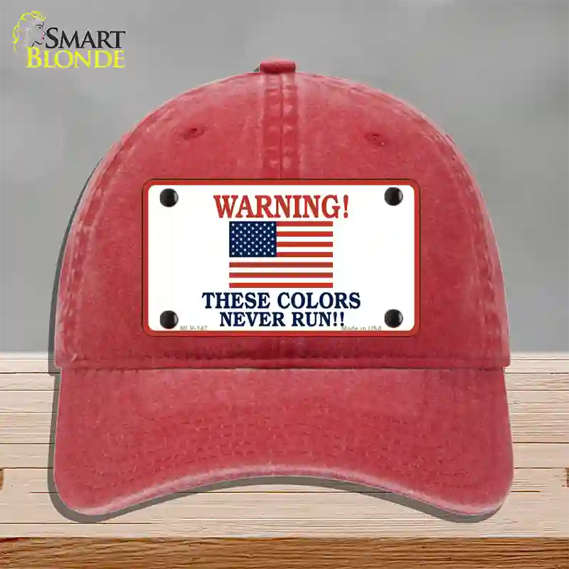 These Colors Never Run Novelty License Plate Hat Unconstructed Cotton / Red