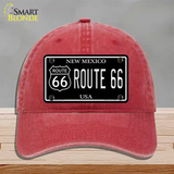 Route 66 New Mexico Black Novelty License Plate Hat Unconstructed Cotton / Red