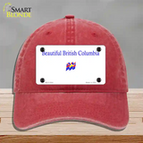 British Columbia Novelty License Plate Hat Unconstructed Cotton / Red