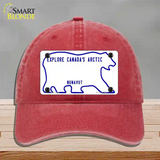 Nunavut Novelty License Plate Hat Unconstructed Cotton / Red