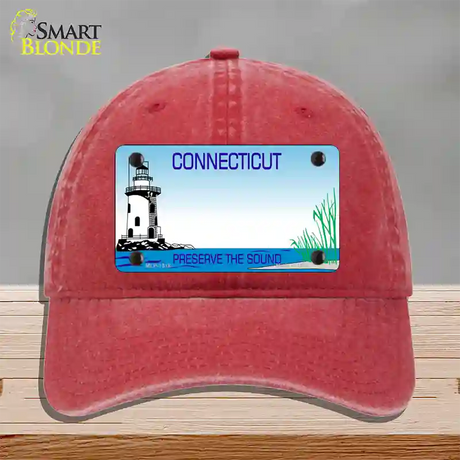 Connecticut Preserve State Blank Novelty License Plate Hat Unconstructed Cotton / Red