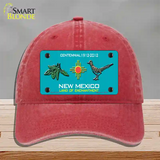 Green Chili & Road Runner New Mexico Novelty License Plate Hat Unconstructed Cotton / Red