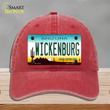 Wickenburg Arizona Novelty License Plate Hat Unconstructed Cotton / Red