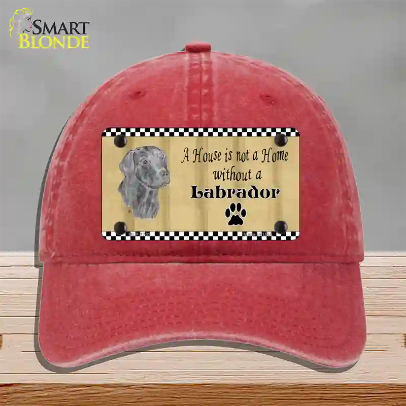 Pencil Sketch Labrador Novelty License Plate Hat Unconstructed Cotton / Red