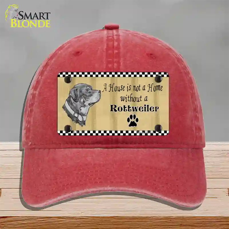 Pencil Sketch Rottweiler Novelty License Plate Hat Unconstructed Cotton / Red