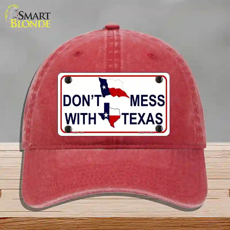 Dont Mess With Texas Novelty License Plate Hat Unconstructed Cotton / Red