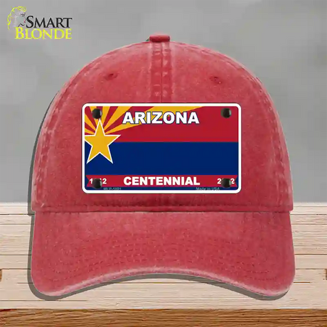 Arizona State Blank Novelty License Plate Hat Unconstructed Cotton / Red / Arizona Centennial (1801):https | Clean | Yes