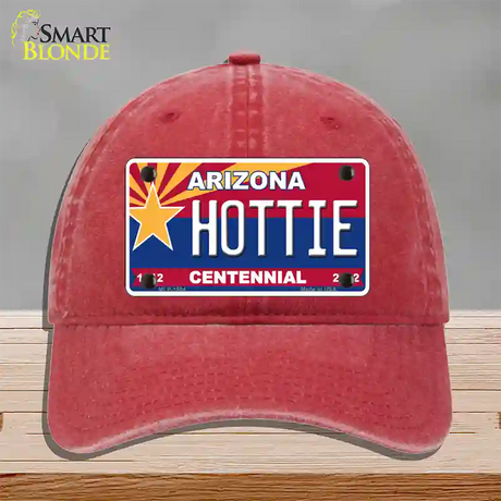 Arizona Centennial Hottie Novelty License Plate Hat Unconstructed Cotton / Red