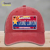 Arizona Centennial Grand Canyon Novelty License Plate Hat Unconstructed Cotton / Red