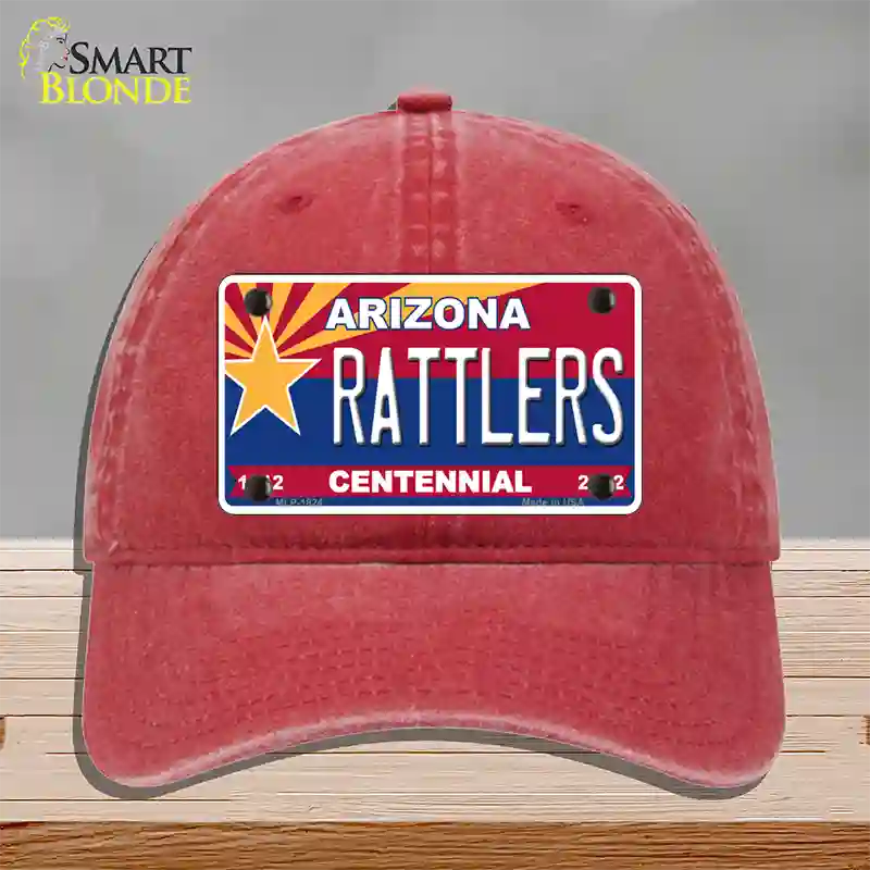 Arizona Centennial Rattlers Novelty License Plate Hat Unconstructed Cotton / Red