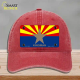 Kingman Arizona State Flag Novelty License Plate Hat Unconstructed Cotton / Red