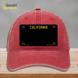 California Black State Novelty License Plate Hat Unconstructed Cotton / Red