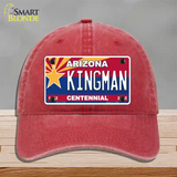 Arizona Centennial Kingman Novelty License Plate Hat Unconstructed Cotton / Red