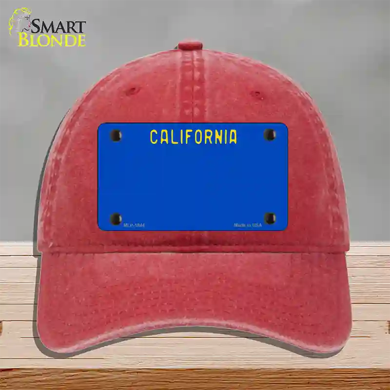 California Blue State Novelty License Plate Hat Unconstructed Cotton / Red