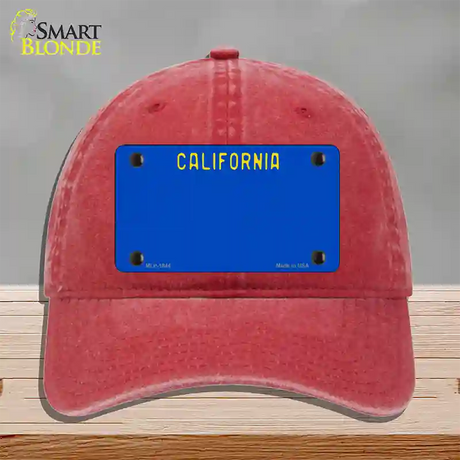 California Blue State Novelty License Plate Hat Unconstructed Cotton / Red