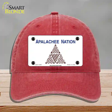 Apalachee Nation Flag Novelty License Plate Hat Unconstructed Cotton / Red