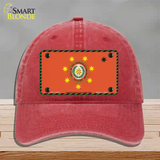 Cherokee Nation Flag Novelty License Plate Hat Unconstructed Cotton / Red