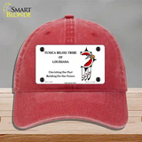 Tunica Biloxi Flag Novelty License Plate Hat Unconstructed Cotton / Red