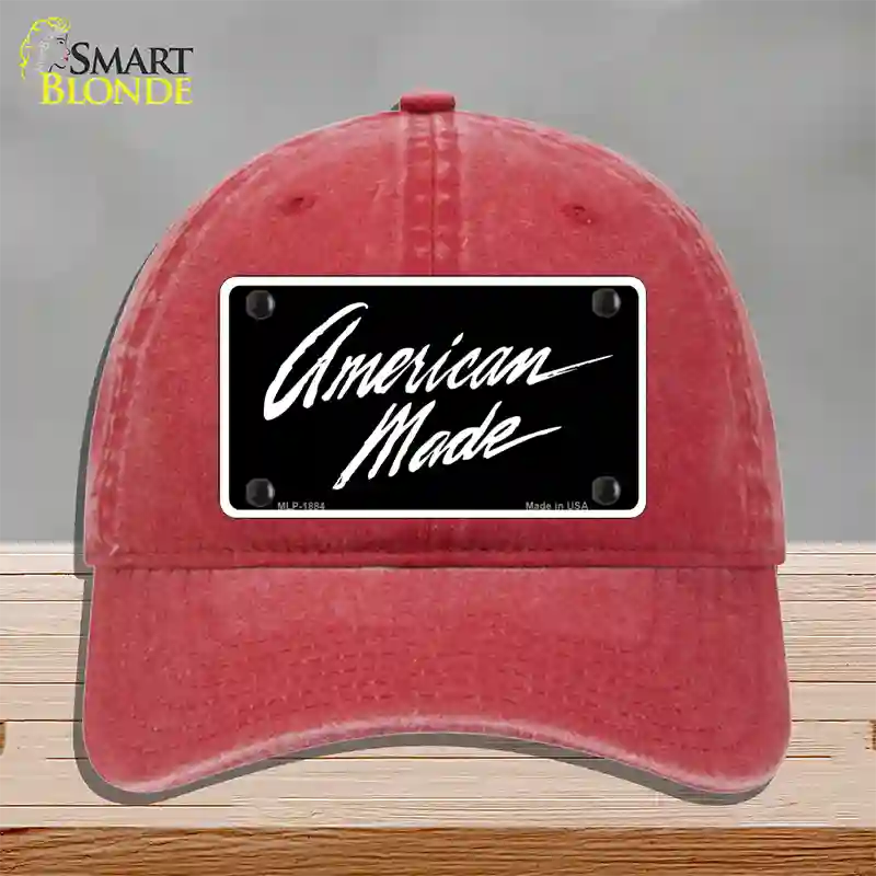 American Made Novelty License Plate Hat Unconstructed Cotton / Red