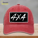 4x4 Novelty License Plate Hat Unconstructed Cotton / Red