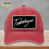 Turbocharged Novelty License Plate Hat Unconstructed Cotton / Red