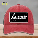 Aggressive Novelty License Plate Hat Unconstructed Cotton / Red