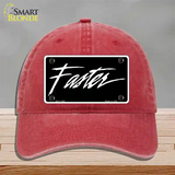 Faster Novelty License Plate Hat Unconstructed Cotton / Red