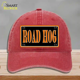 Road Hog Novelty License Plate Hat Unconstructed Cotton / Red