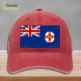 New South Wales Flag Novelty License Plate Hat Unconstructed Cotton / Red