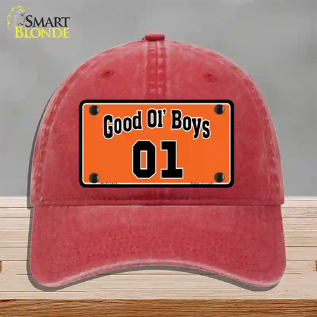 Good Ol Boys Novelty License Plate Hat Unconstructed Cotton / Red