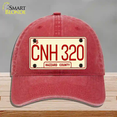 CNH 320 Novelty License Plate Hat Unconstructed Cotton / Red