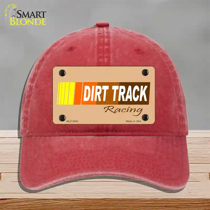 Dirt Track Racing Novelty License Plate Hat Unconstructed Cotton / Red