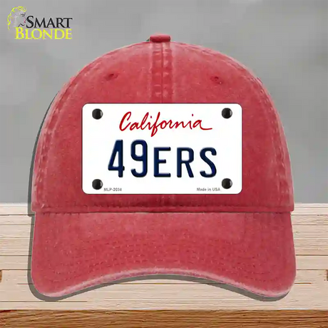 49ERS California State Novelty License Plate Hat Unconstructed Cotton / Red