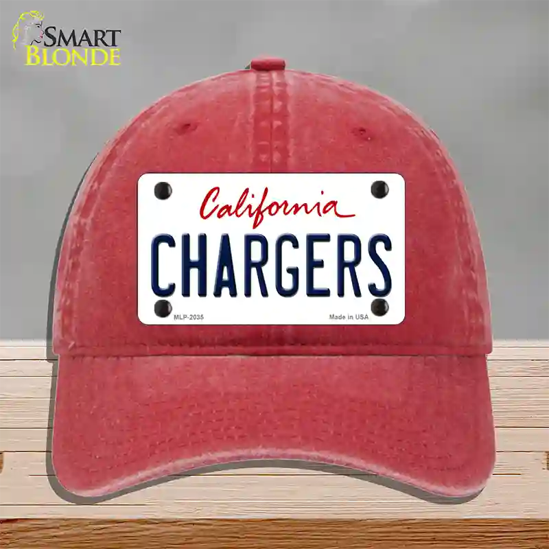 Chargers California State Novelty License Plate Hat Unconstructed Cotton / Red