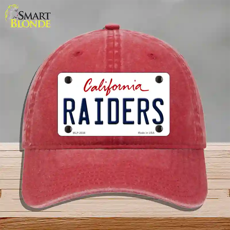 Raiders California State Novelty License Plate Hat Unconstructed Cotton / Red