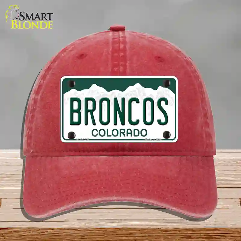 Broncos Colorado State Novelty License Plate Hat Unconstructed Cotton / Red