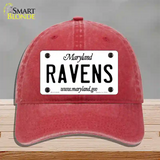 Ravens Maryland State Novelty License Plate Hat Unconstructed Cotton / Red