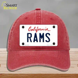 Rams California State Novelty License Plate Hat Unconstructed Cotton / Red